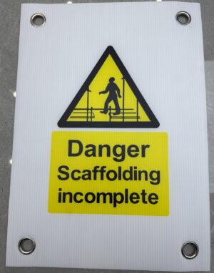 Danger Scaffold incomplete Sign